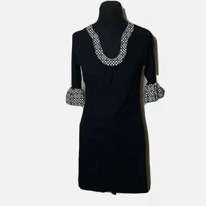 Tracy Negoshian Black White Sheath Dress S…